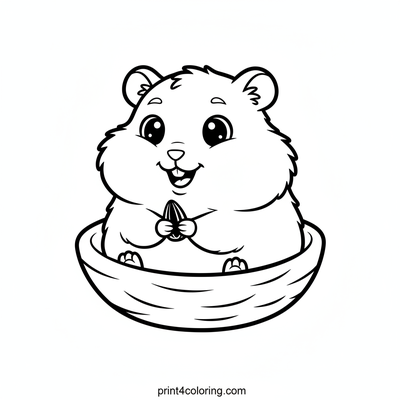 Cozy Hamster's Seed Snack - free printable coloring page