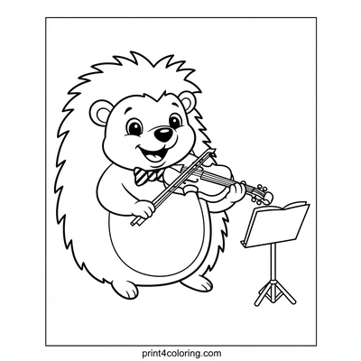 Hedgehog's Happy Harmony - free printable coloring page