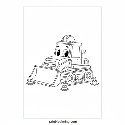 Happy Helper Bulldozer's Friendly Crew - free printable coloring page