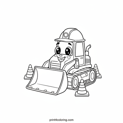 The Happy Helper Bulldozer and Friends - free printable coloring page