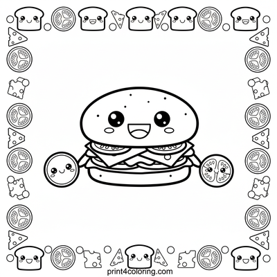 Happy Helper Sandwich: A Tasty Friend - free printable coloring page