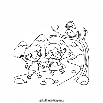 Winding Trail Wonders - free printable coloring page