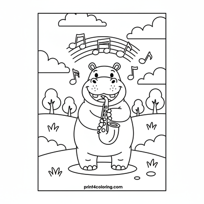 Happy Hippo's Saxophone Serenade