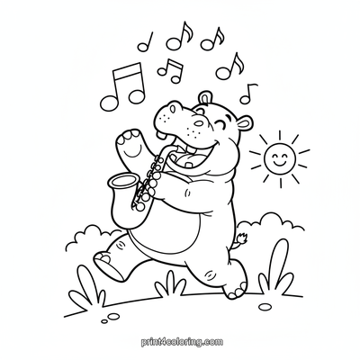 Happy Hippo's Saxophone Serenade