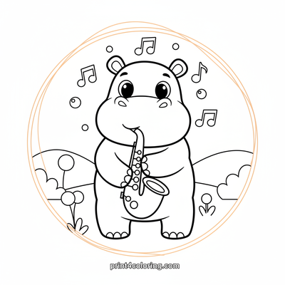 Happy Hippo's Sunny Saxophone Serenade