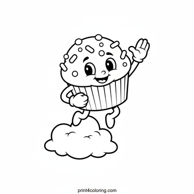 Hello, Happy Cupcake! - free printable coloring page
