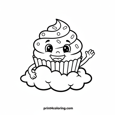 Sweetest Hello Cupcake Friend - free printable coloring page