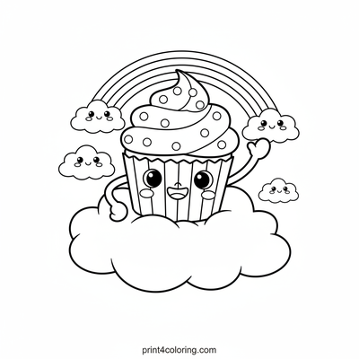 Sweet Treat Cloud Hello! - free printable coloring page
