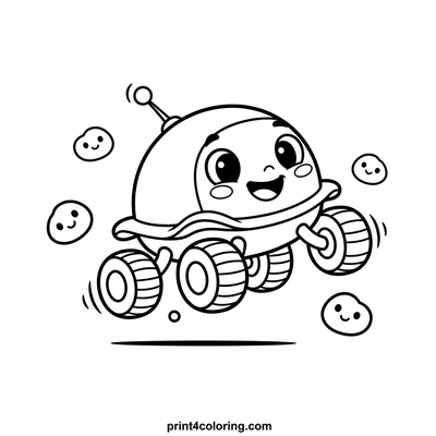 Happy Little Lunar Rover's Moon Mission - free printable coloring page