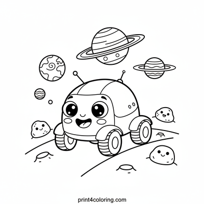 Happy Rover's Moon Rock Friends - free printable coloring page