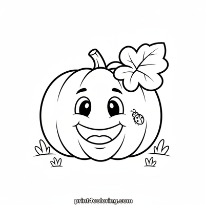 Smiling Pumpkin's Ladybug Friend