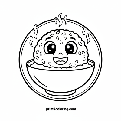 Happy Little Rice Grain's Cozy Peek-a-Boo! - free printable coloring page