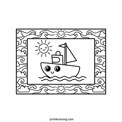 Happy Little Yacht's Sunny Sail - free printable coloring page