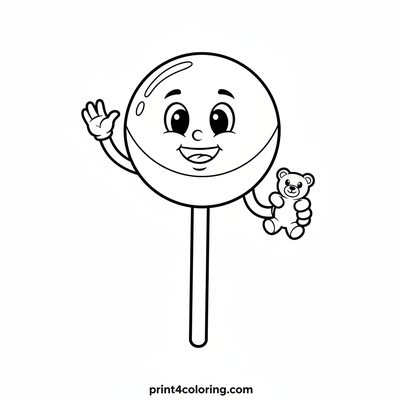 Sweetest Lollipop & Gummy Bear Friends - free printable coloring page