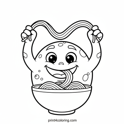 The Great Noodle Slurp Monster - free printable coloring page