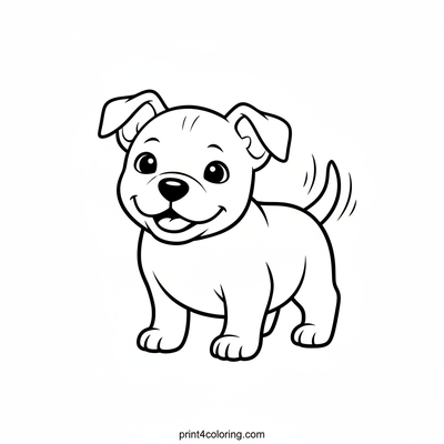 Happy Pitbull Pal - free printable coloring page