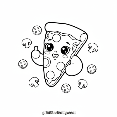 Happy Pizza Pal's Cheerful Thumbs-Up