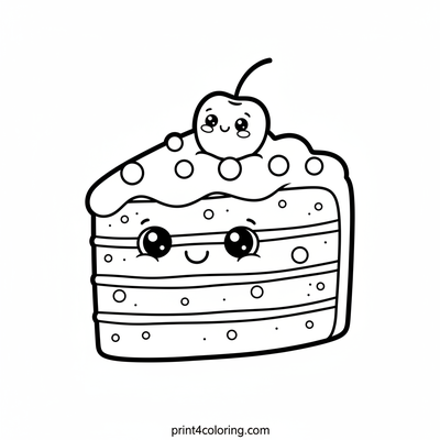 Sweet Rainbow Cake Smile - free printable coloring page