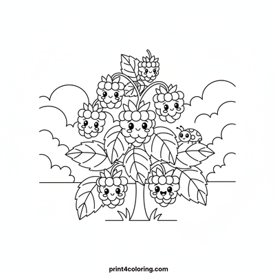 Happy Raspberry Friends in the Sunny Patch