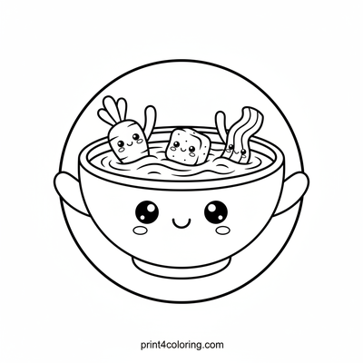 Cozy Soup Friends - free printable coloring page