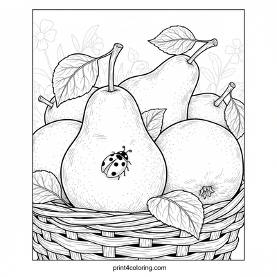 Abundant Pear Harvest - free printable coloring page