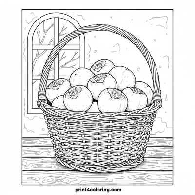 Autumn's Golden Bounty: Persimmon Harvest Basket