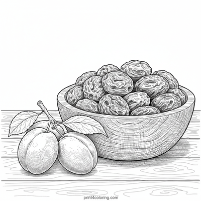 Plump Plums & Wrinkled Wonders - free printable coloring page