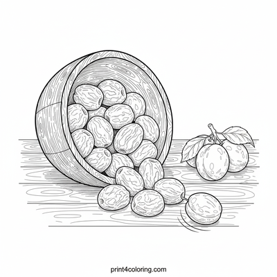 Harvest Bounty: Plums and Prunes Still Life - free printable coloring page