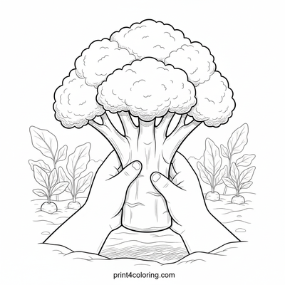Garden Harvest Joy: Fresh Broccoli - free printable coloring page