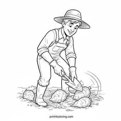 The Great Yam Dig - free printable coloring page