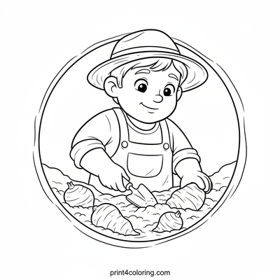 Cozy Yam Harvest - free printable coloring page