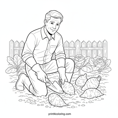 Garden Treasure Harvest - free printable coloring page