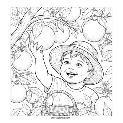 Little Harvester's Grapefruit Joy - free printable coloring page