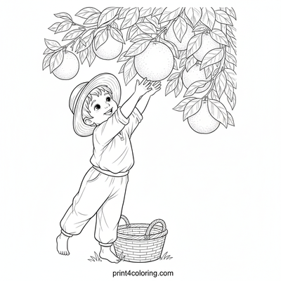 Sweet Citrus Harvest Adventure - free printable coloring page