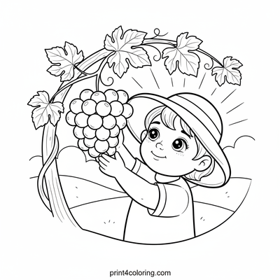 Sweet Grape Harvest Day - free printable coloring page