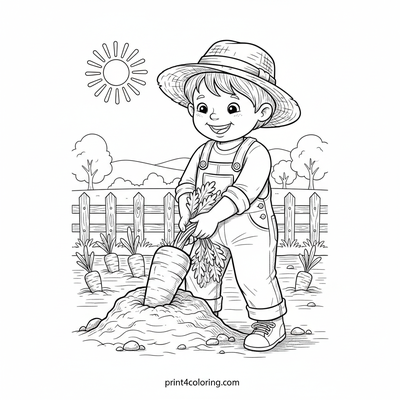 Bountiful Carrot Harvest - free printable coloring page