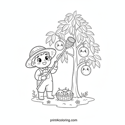 The King's Cozy Durian Harvest - free printable coloring page