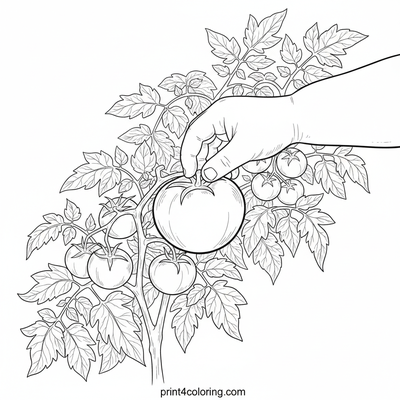 Harvesting the Garden's Ruby Jewels - free printable coloring page
