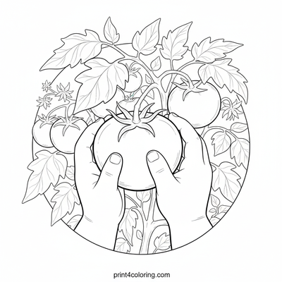 Sweet Summer Tomato Pick - free printable coloring page