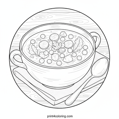 Hearty Harvest Soup - free printable coloring page