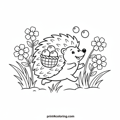 Speedy Hedgehog's Berry Run - free printable coloring page