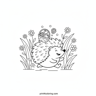 Hedgehog's Speedy Berry Adventure! - free printable coloring page