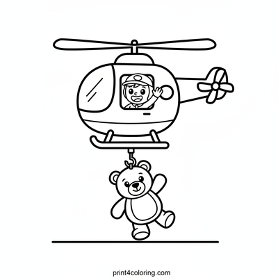 Heroic Helicopter Rescue - free printable coloring page