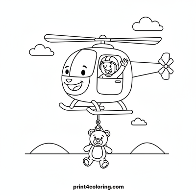 Rescue Helicopter coloring pages preview