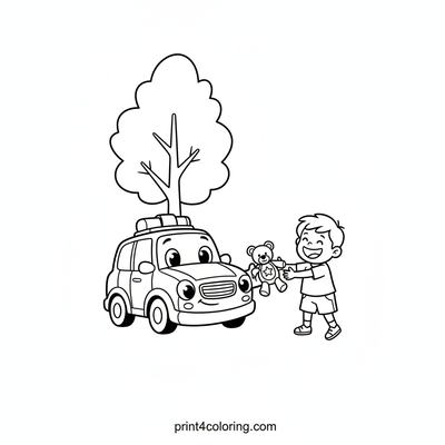 Helping Hands Police Car Adventure - free printable coloring page