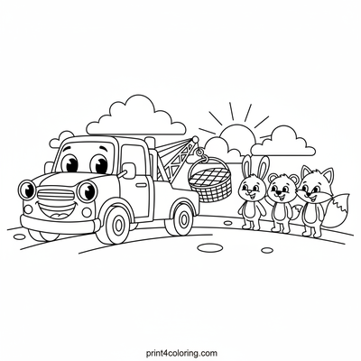 The Picnic Basket Rescue! - free printable coloring page