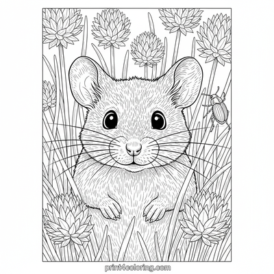 Chive Patch Explorer: A Mouse's Hidden World - free printable coloring page