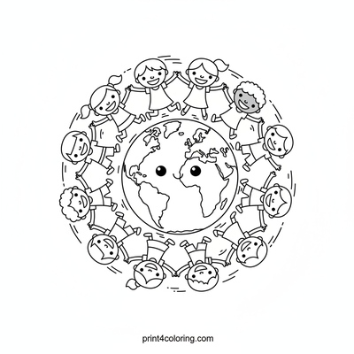 Friends Hugging Our Happy Earth