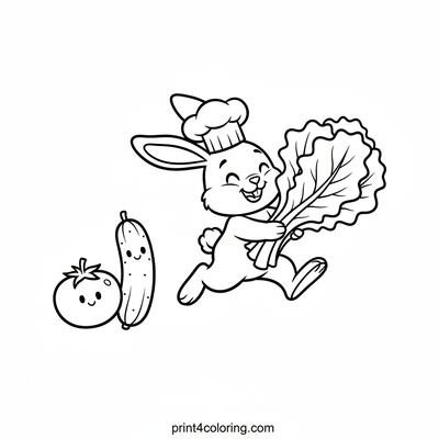 Hoppy Chef's Big Harvest - free printable coloring page