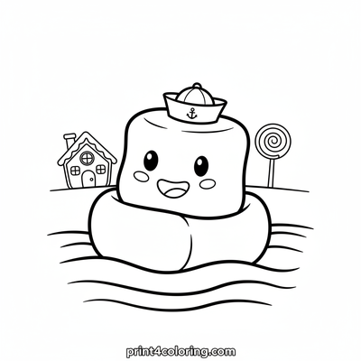 Sweet Hot Chocolate River Adventure - free printable coloring page